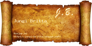Jungi Britta névjegykártya